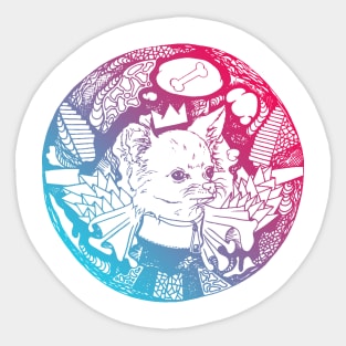 Dual Color Circle of the Chihuahua Sticker